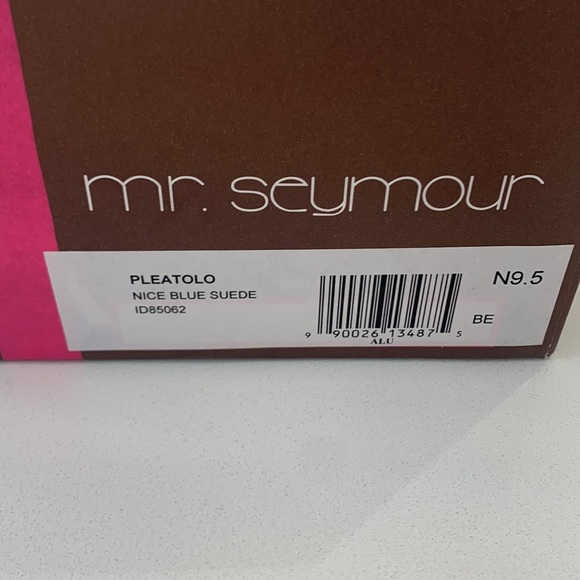 Mr.Seymour /Stuart Weitzman Blue Suede wedge shoes 9.5N - Picture 6 of 7